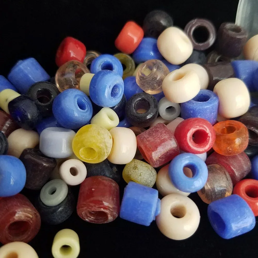 125+ BEADS mixed glass crow assorted colors NEW vintage handmade Last Set!